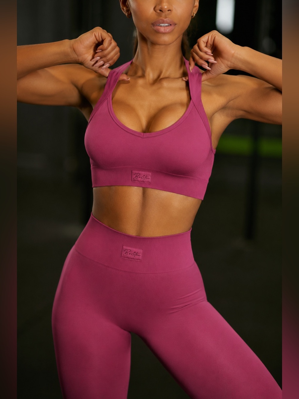 Bo + Tee Purpose Seamless Cross Back Sports Bra